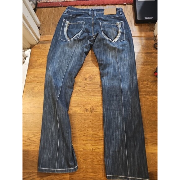 VTG Y2K Southpole Blue Denim Stonewashed Jeans 36x32 Thick Stitch Embroidered - Picture 7 of 9